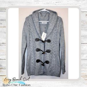 ** SALE 2/$20 ** Gray Hooded Cardigan